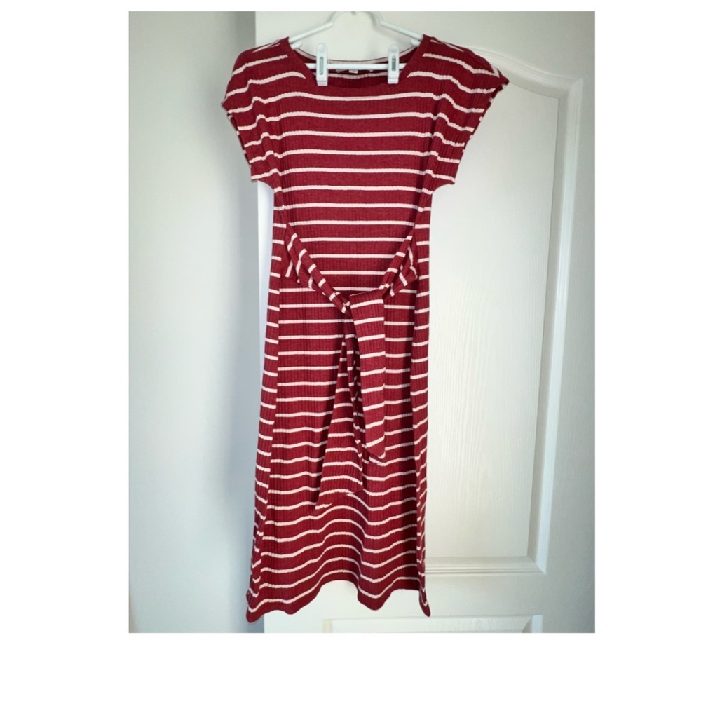 MIDI striped built in tie dress